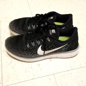 Nike Free RN Distance Black White Running Shoes Women's 7 827116 010